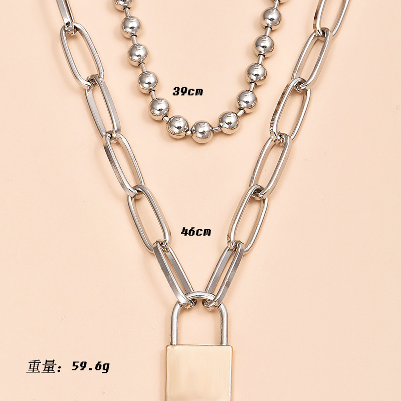 Fashion Lock Pendant New Women's Suit Alloy Necklace Wholesale display picture 5