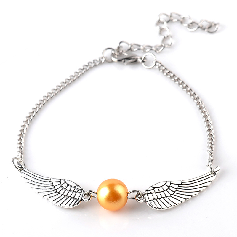 New Fahsion Personality Round Bead Wings Pendant Bracelet Golden  Creative Gift Wild Bracelet Nihaojewelry Wholesale display picture 3