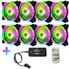 RGB Phantom color change chart fan LED dual aperture lamp Aurora 12CM desktop computer cooling fan