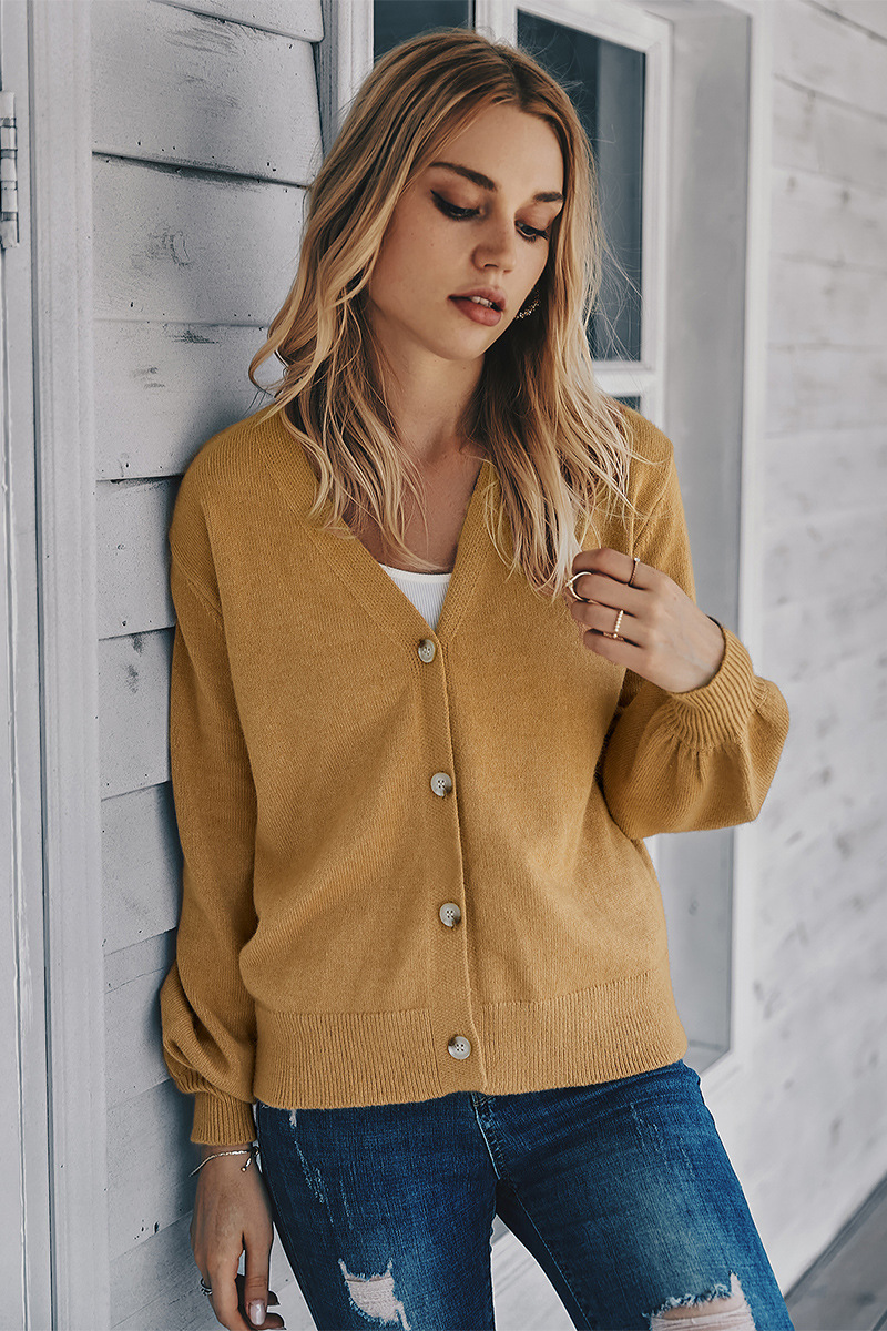 otoño e invierno de las mujeres nueva blusa de punto cardigan al por mayor NSKA291