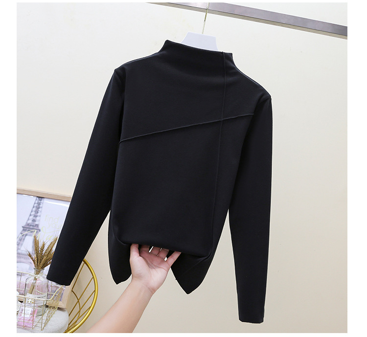 Women's T-shirt Long Sleeve T-shirts Patchwork Fashion Solid Color display picture 3