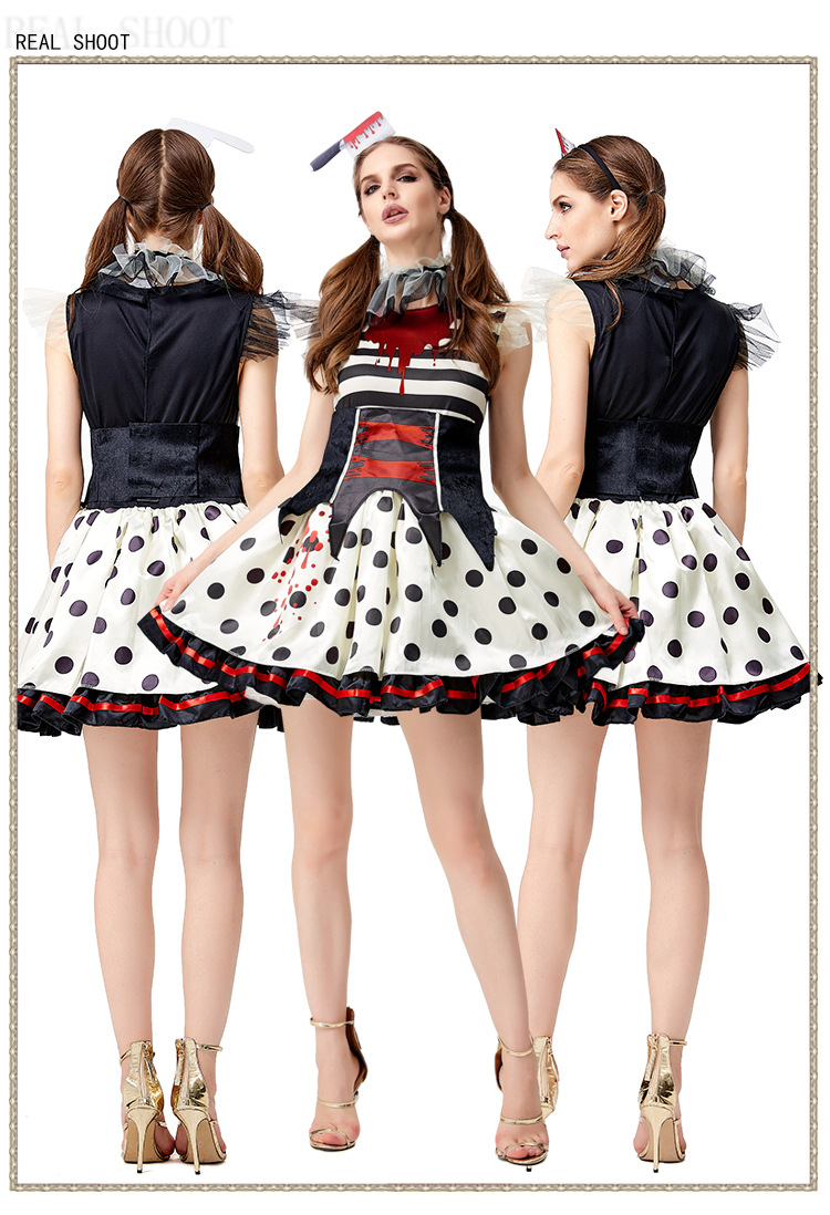 Halloween Festival Stripe, Polka Dots Pattern Winter, Summer, Spring Season Polyester Fabric Ethnic Style Style Halloween Ethnic Style Stripe Polka Dots Masquerade Costume Props
