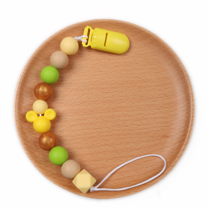 Amazon Pacifier Chain Cartoon Animal Tooth Gel Chain INS Baby Silicone Pacifier Clip Baby Products