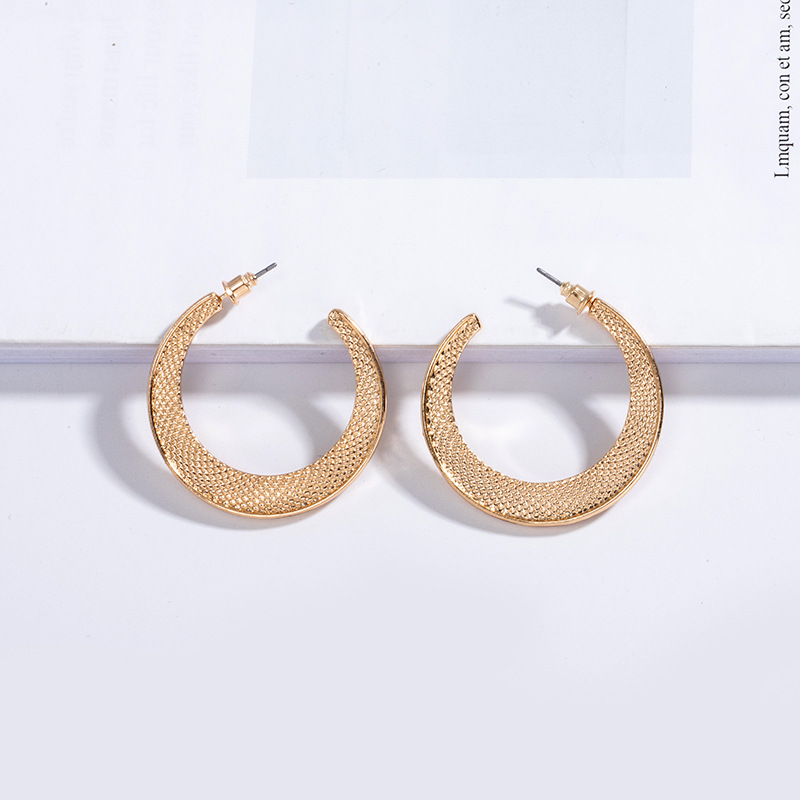 Hot Sale Korea C-shaped Circle Earrings Wholesale Nihaojewelry display picture 4