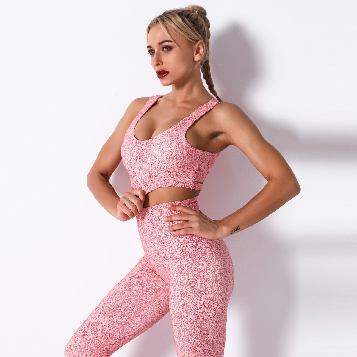 printed sexy flower breathable gather yoga bra NSNS10689