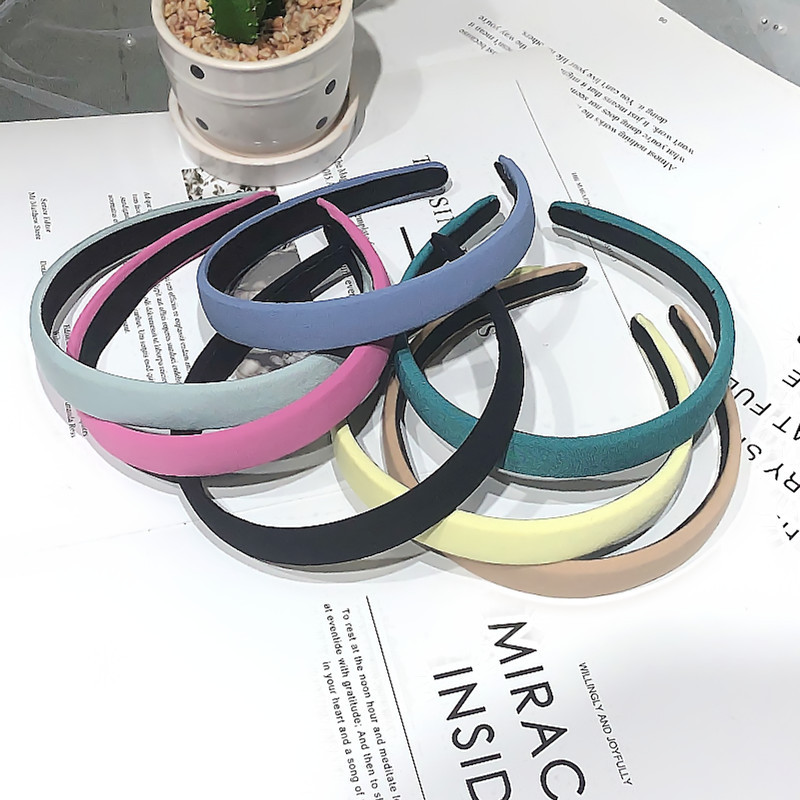 Korean Sponge Fruit Color Hairband Simple Solid Color Full Headband Wholesale Nihaojewelry display picture 1