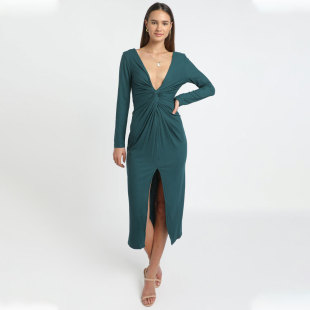 Sling Backless Long Sexy Split Banquet Dress NSAG7322