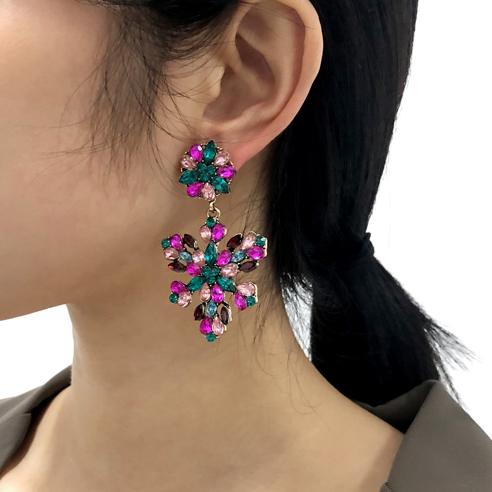 Colorful Flower Retro Earrings display picture 18