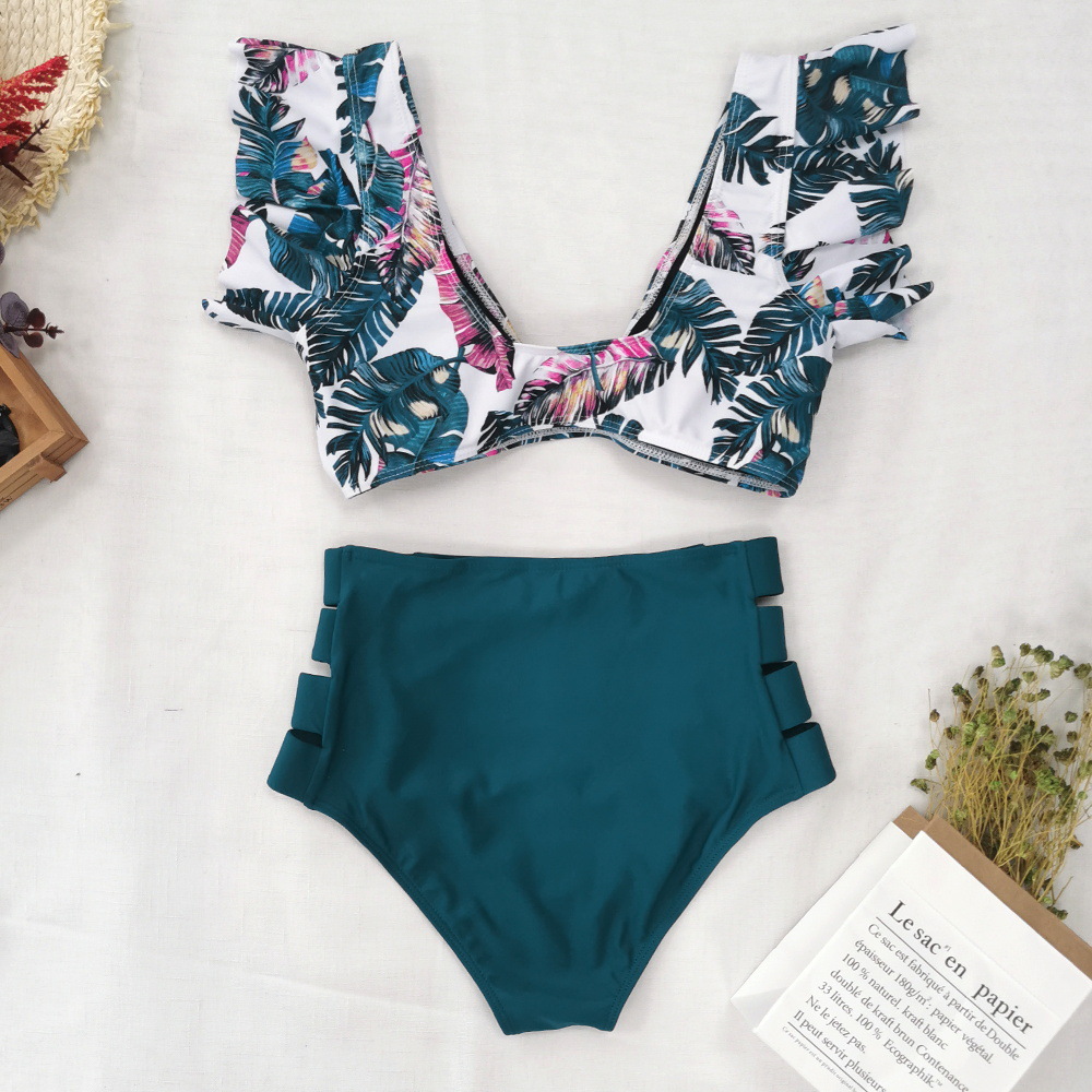 Bralette Bra Category Polyester Fabric Type Women's Ditsy Floral 2 Piece Set Bikinis