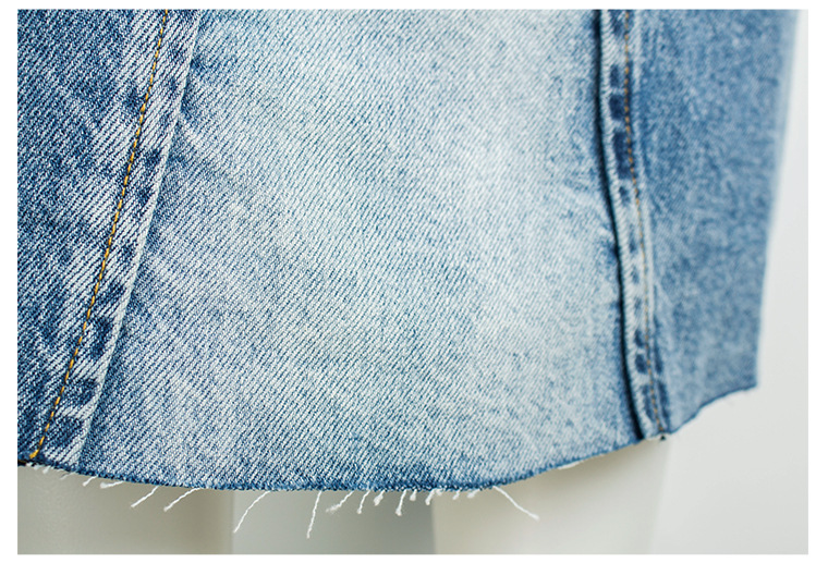 Cotton High Waist Denim Skirt in Skirts