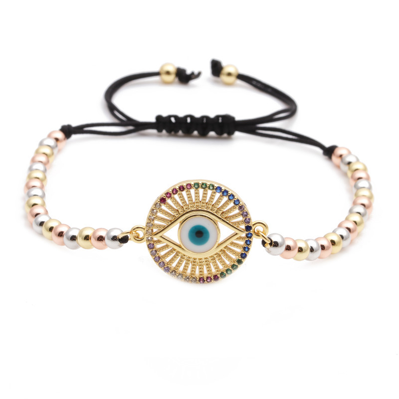 fashion trend new products micro-set zircon evil eye adjustable ladies bracelet wholesale nihaojewel