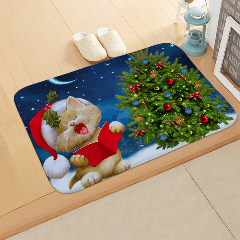 Cute Animal Flannel Fabric Floor Mat display picture 4