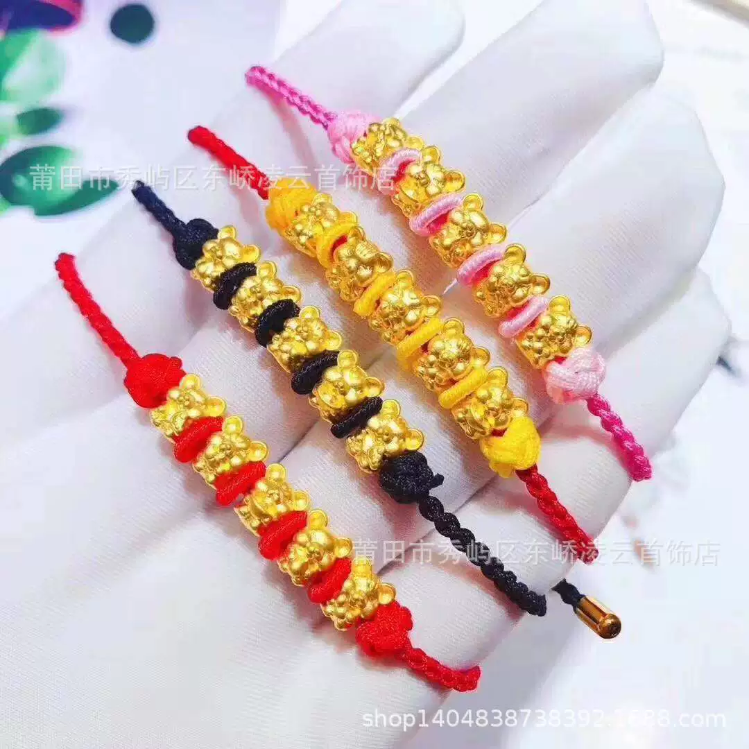 В этом году зодиакальные украшения живут 3D жесткий Золотой пять благословений браслет мыши слиток кои Тыква Руи мышь благословение кенгуру