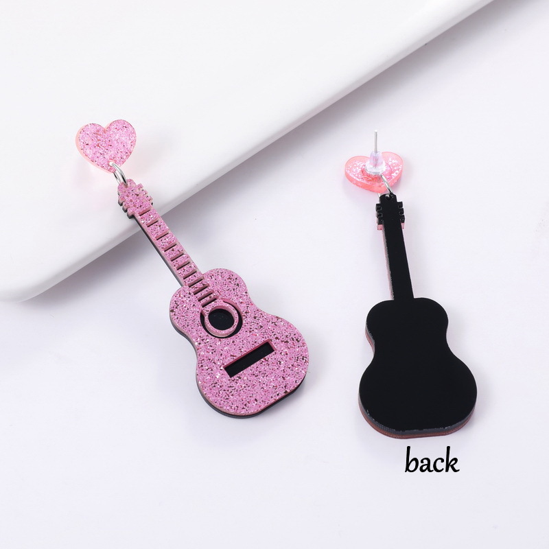 1 Paire Rétro Violon Arylique Boucles D'oreilles display picture 1