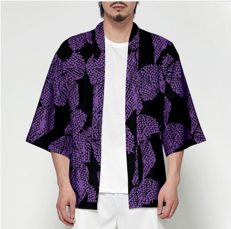 FCCEXIO Women/Men Summer Casual Cool Streetwear Demon Slayer Kimetsu no Yaiba Print Japanese Anime Kimono Haori Yukata Cosplay
