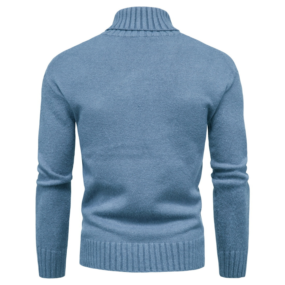 Toamna nouă pentru bărbați, pulover tricotat, cu mânecă lungă, la modă, cu guler înalt, cămașă de bază_voghion.com