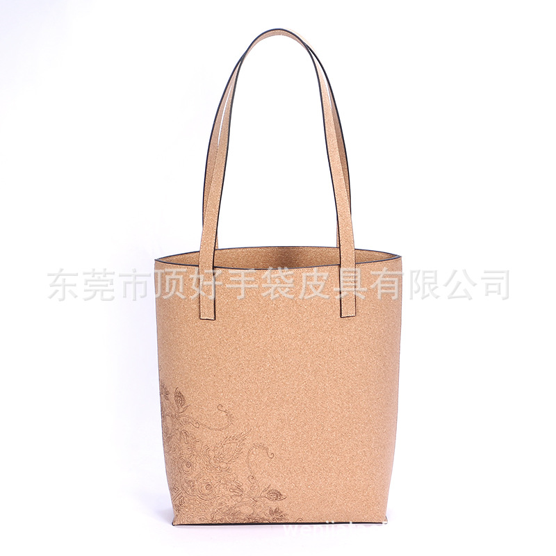 Trendy fashion cork PU handbag Cork Shopping Bag environmentally…