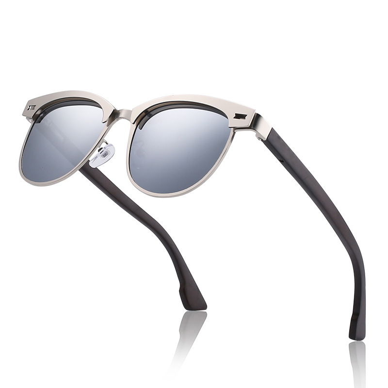 复古金属手工木质太阳镜户外钓鱼眼镜男女偏光墨镜工厂批发速卖通