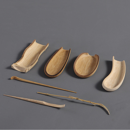 Zen bamboo tea spoon, handmade tea pick, tea spoon, tea ceremony accessories, tea towel pad, Kung Fu tea needle, saucer, tea set