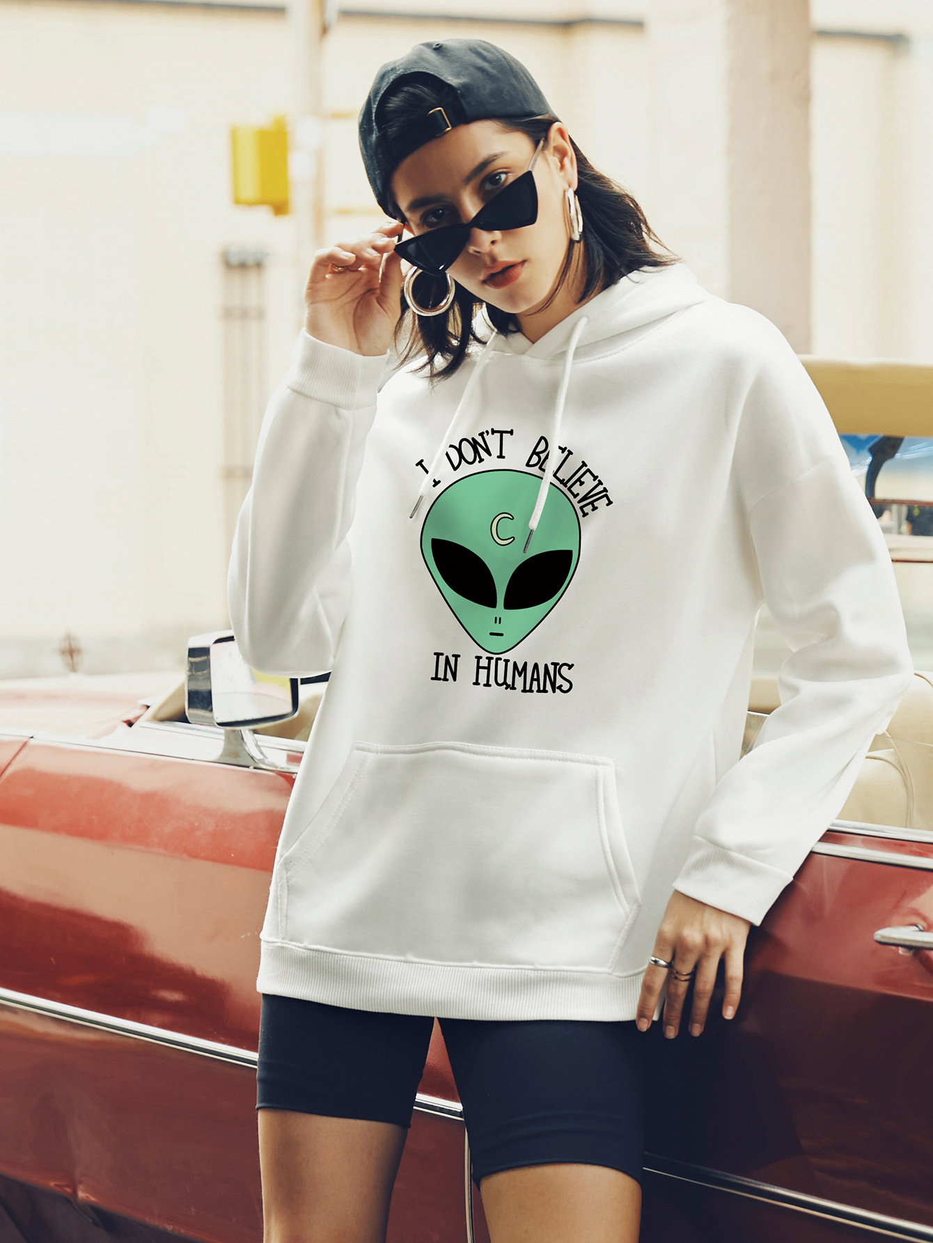 otoño e invierno mujer suéter con capucha alien street casual NSSN373