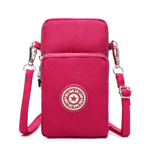  New Phone Bag Korean Style Canvas Single Shoulder Bag Crossbody Nylon Zero Wallet Outdoor Running Bag Sports Arm Bag