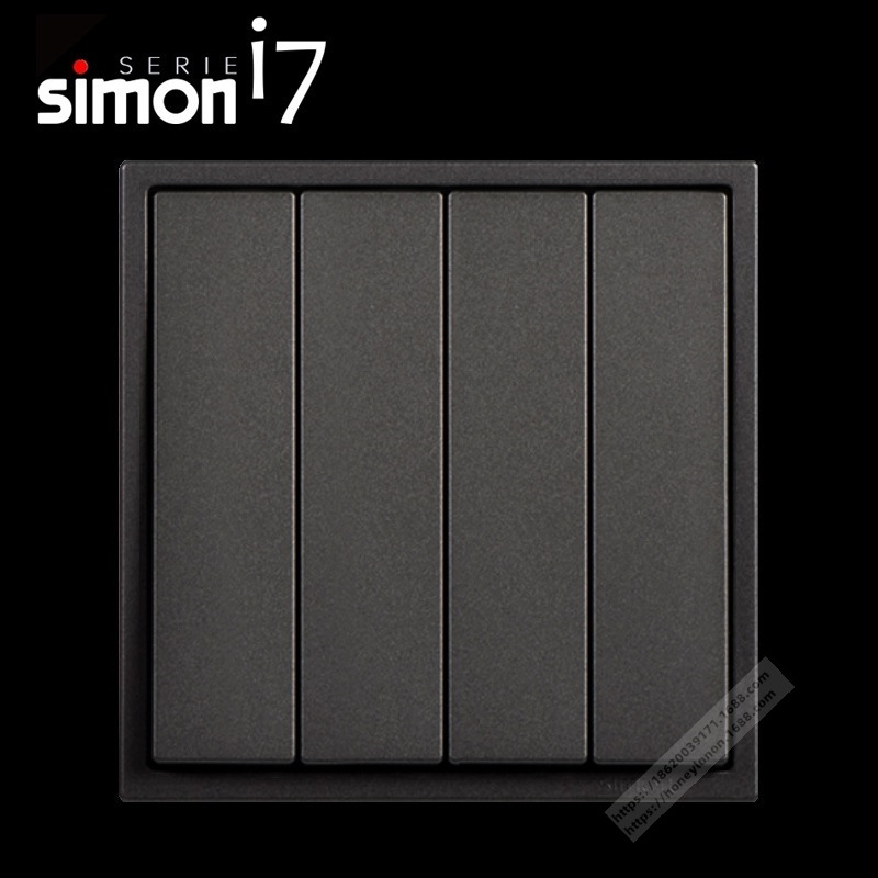 simon/西蒙 i7系列 四位双控开关(荧光灰)701042-61