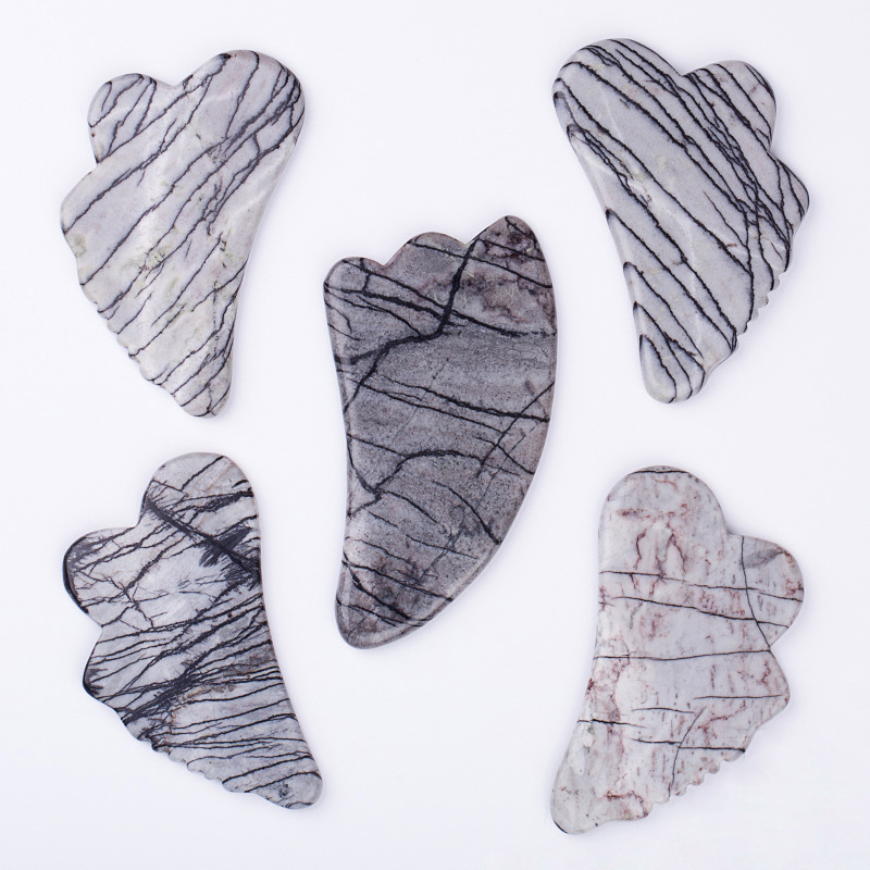 厂家批发 玉石刮痧片面部脸部按摩刮脸板玉石按摩棒 网络石刮痧板