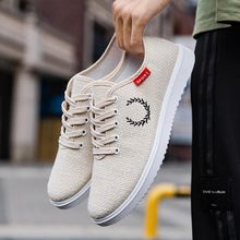 夏季鞋子板鞋韩版男鞋潮流帆布鞋男款小白鞋老北京布鞋透气亚麻鞋
