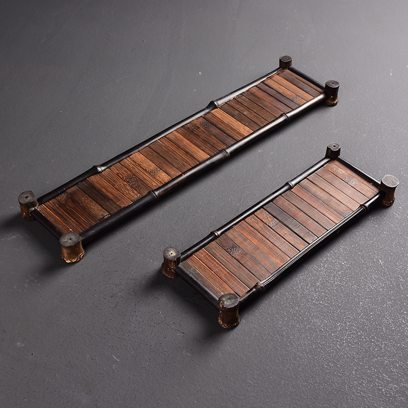 茶盤竹制日式簡約複古小茶盤四方便攜茶席小型功夫茶具配件收納盤