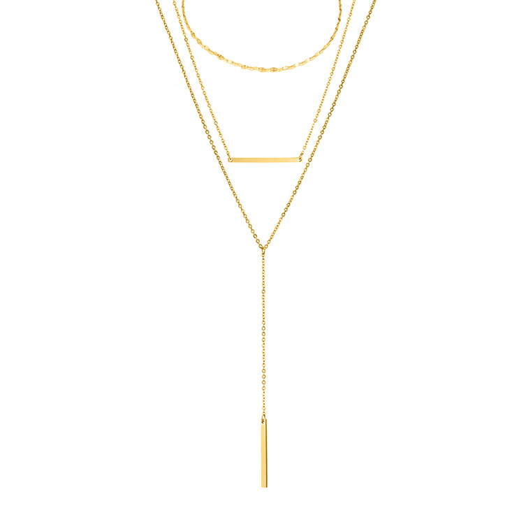 304 Stainless Steel, Titanium Steel Material Geometric Pattern Women'S Gender 304 Stainless Steel Titanium Steel 14K Gold Plated Rose Gold Plated Lady Plating Chain Geometric Necklace