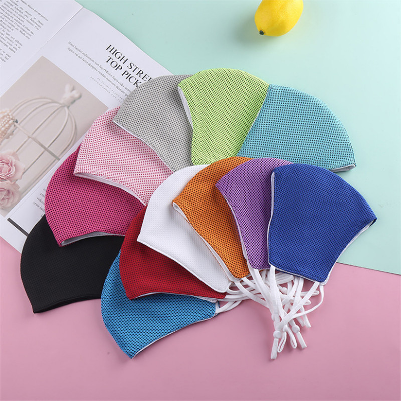 夏季户外骑行运动冷感冰丝口罩遮阳轻薄透气可调节挂耳式口罩现货