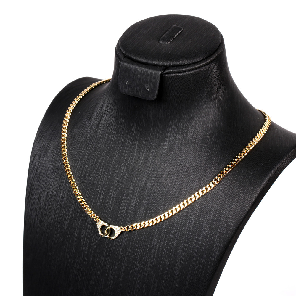 punk diamond handcuff necklace