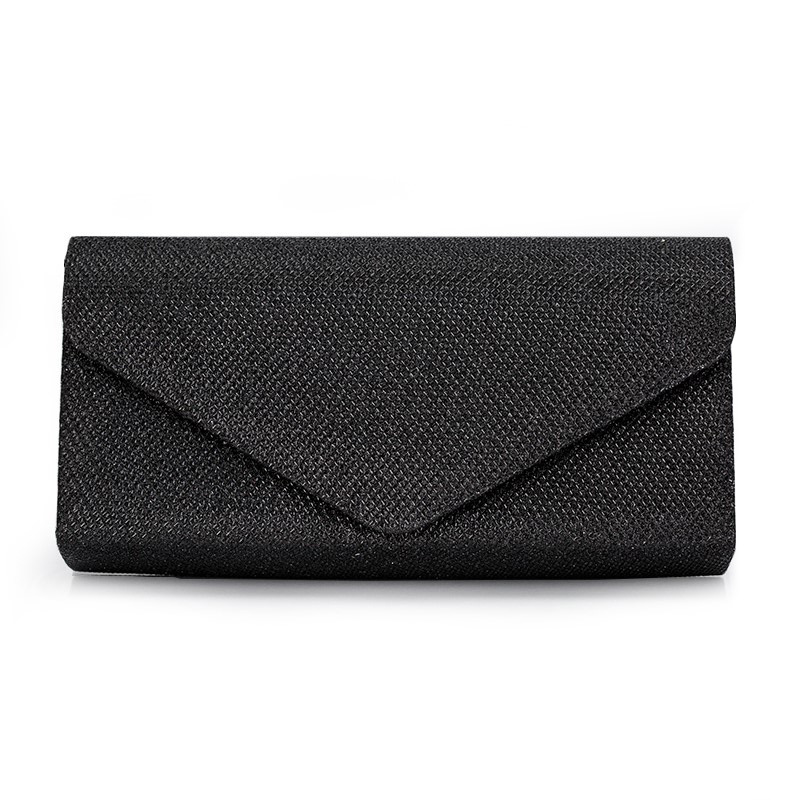 Black Gold Silver Satin Solid Color Square Evening Bags display picture 4