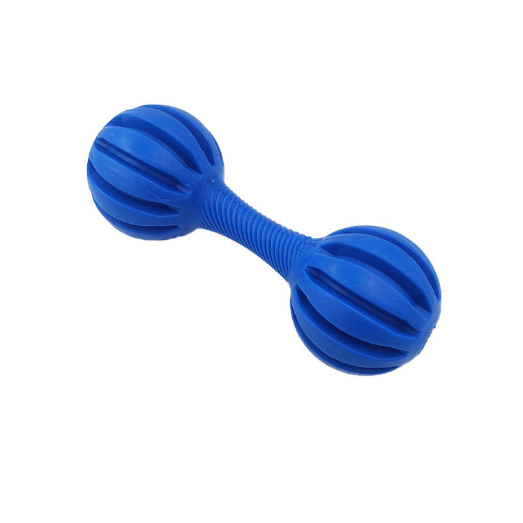 Mascota de juguete Barbell TPR perro suave mordedor de goma palo perro entrenamiento perro mordedura-resistente fábrica de juguetes de fortalecimiento de dientes en stock al por mayor
