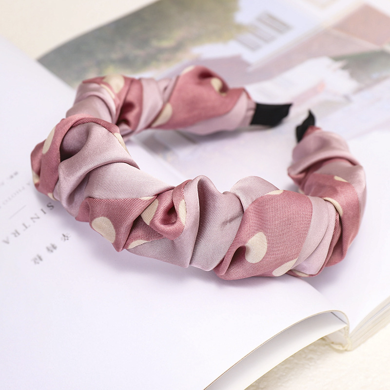 2021 Frühling Und Sommer All-match Dickdarm Plissiertes Stirnband Mode Stoff Farbe Passendes Design Neue Haarkarte Druck Haar C871 display picture 4