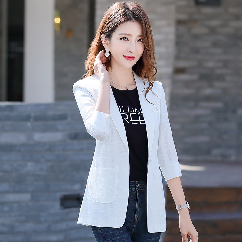 小西裝外套女2020春季新款韓版時尚氣質修身短款休閑西服上衣2010