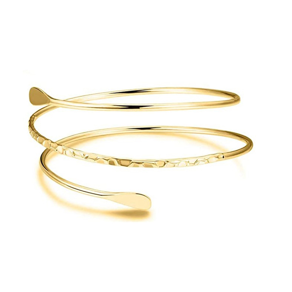 Best Selling Geometric Metal Arm Ring Leaf Bracelet Set Wholesale display picture 4