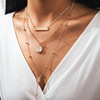 Accessory, rectangular human head, fashionable multilayer necklace