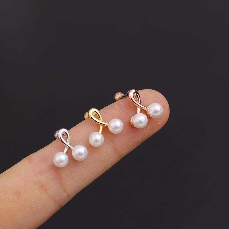 Koreanische einfache Mode eingelegte Perlenohrringepicture3