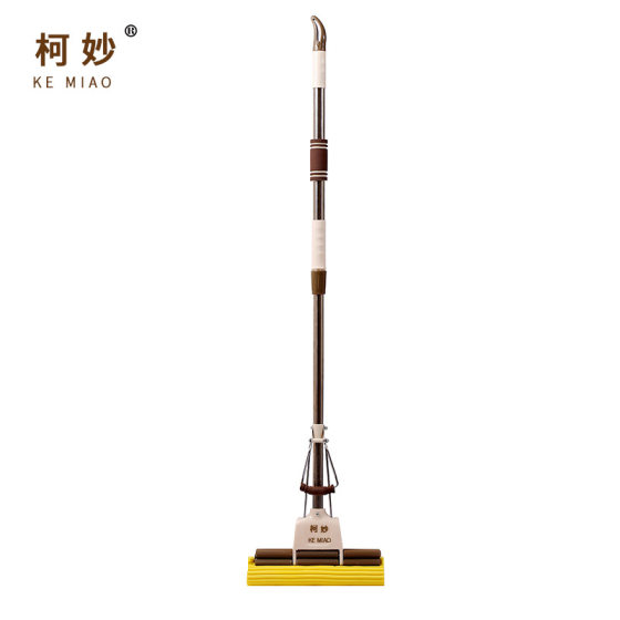 Wholesale 27cm rubber cotton mop lazy hands-free sponge mop stainless steel roller squeezing water mop home department store