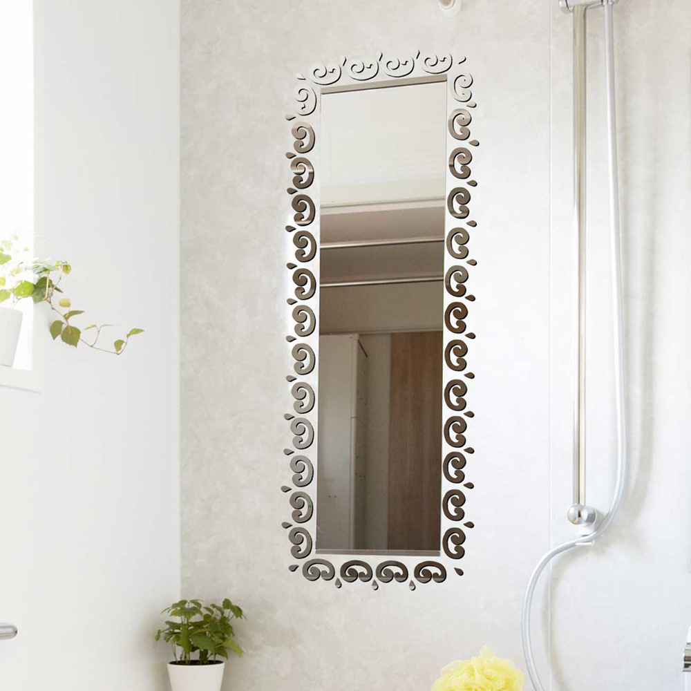 Espejo estéreo 3D pegatinas de pared baño inodoro gota de agua porche