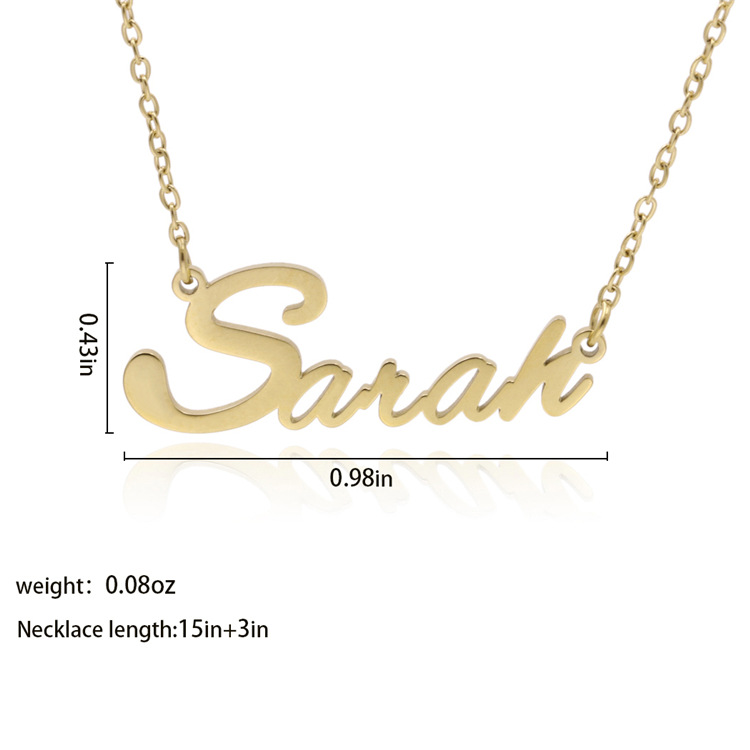 Fashionable Stainless Steel Customizable English Alphabet Name Ladies Necklace Wholesale display picture 14