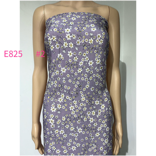 Small floral 45-count rayon printed fabric—supply for women's and children's clothing, also available as cotton-silk fabric.