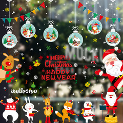 Christmas wall stickers glass window stickers holiday door stickers decorations Santa Claus window decoration hanging stickers