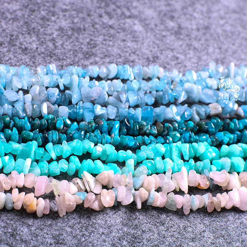 天然材質砂利5-8mm碧璽海藍宝天河石水晶消磁石diy随形石頭