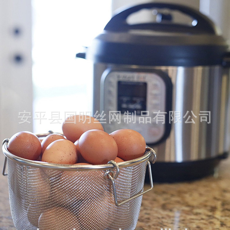 304不锈钢蒸篮 电饭锅蒸笼蒸屉超小孔提篮 厨用果蔬置物篮