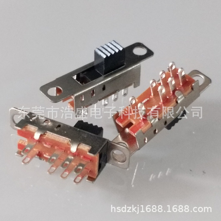 厂家生产拨动开关SS23E04 G7三档八脚带耳朵双极三位