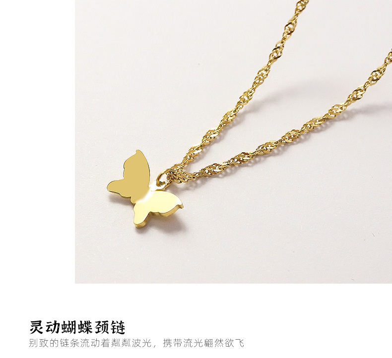 Waterproof Non Tarnish Craft PVD Coated Real Gold Plated Insect Titanium Steel Retro Waterproof Non Tarnish Necklace