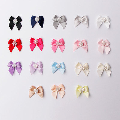[goods in stock 18 colour]Mei da da ribbon silk ribbon Black Pearl manual bow finished product 2.5*2.5cm