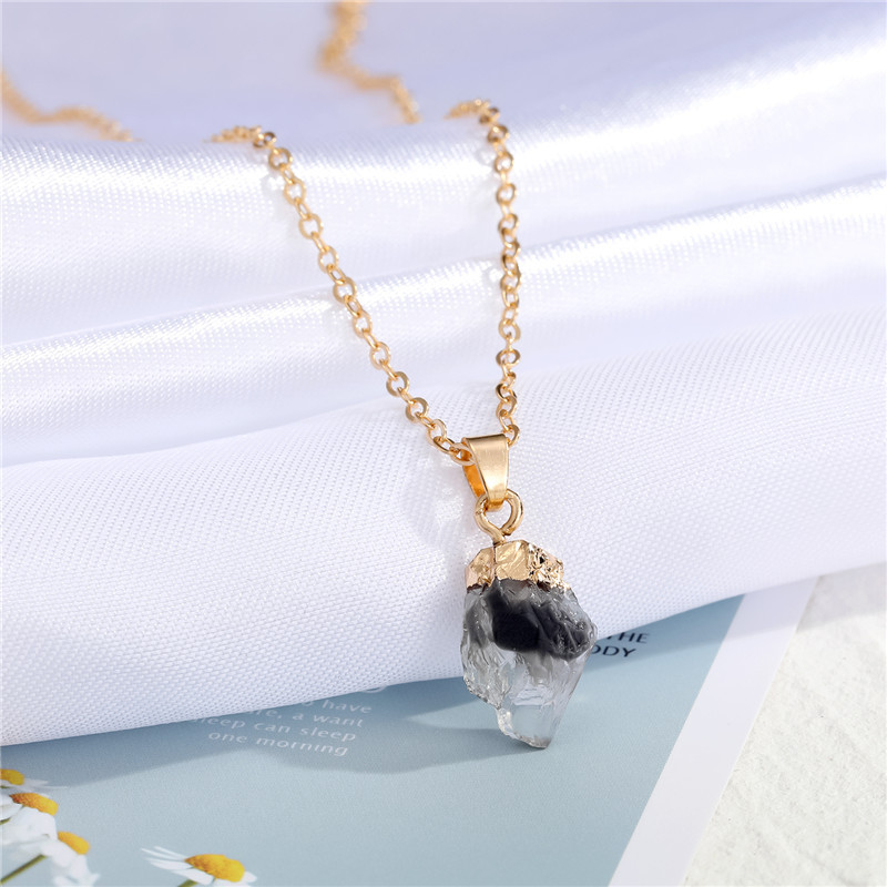 imitation natural stone resin pendant necklace